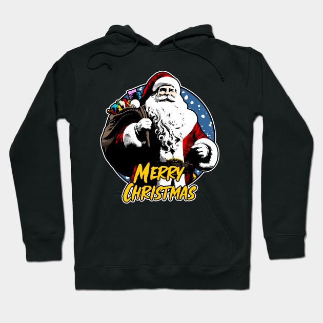 Santa / Merry Christmas Hoodie by Night Day On Off